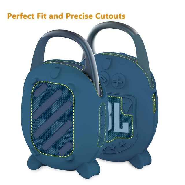 Alt view image 7 of 7 - Protective Case for JBL Clip 5 Portable Bluetooth Speaker Hard Carrying Case and Silicone Cover for CLIP 5 Speaker, Stand Up Holder and Carrier (Blue Case)