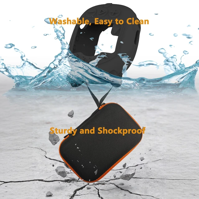 Alt view image 5 of 7 - Protective Case for JBL Clip 5 Portable Bluetooth Speaker Hard Carrying Case and Silicone Cover for CLIP 5 Speaker, Stand Up Holder and Carrier (Black Case)