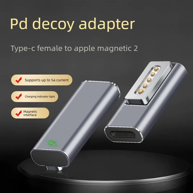 Alt view image 5 of 6 - USB Type C Male to Female Adapter for Magnetic 2, Supports 85W/60W/45W Fast Charging