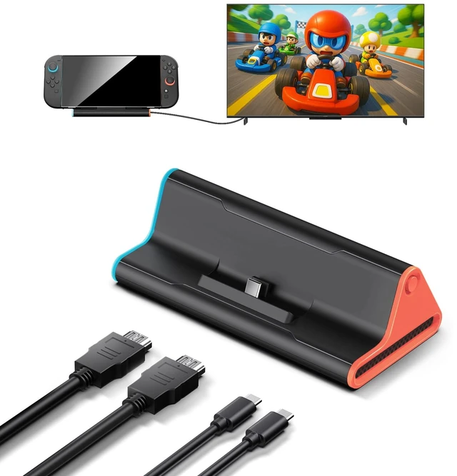 Main image of Switch 2 Dock with HDMI, 4K Portable Docking Station for Nintendo Switch2 Travel Stand Base Connector Accessories Set, Switch 2 tv charging dock