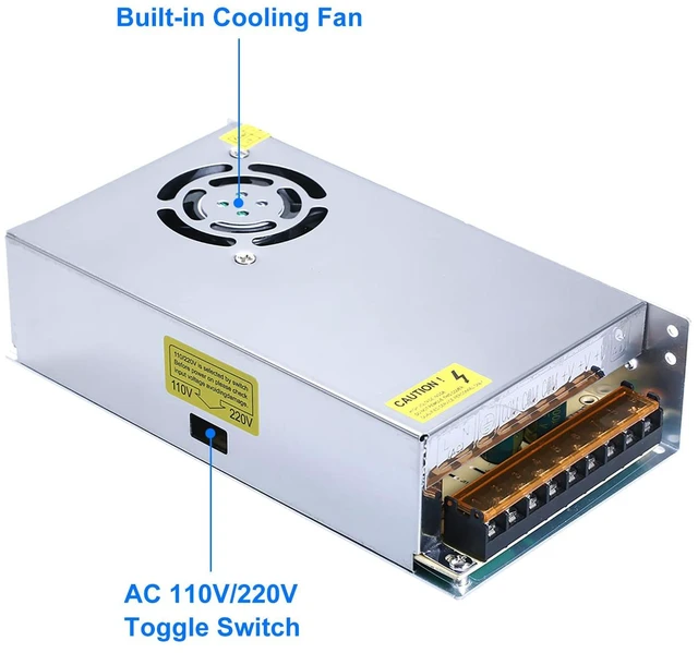 Alt view image 5 of 7 - 24v 10a Power Supply,Universal Regulated Switching Transformer Adapter for LED Strip Lights,CCTV Camera,and Computer Project with AC 110-240V to DC 24v10a 240W Converter and Low Voltage Output
