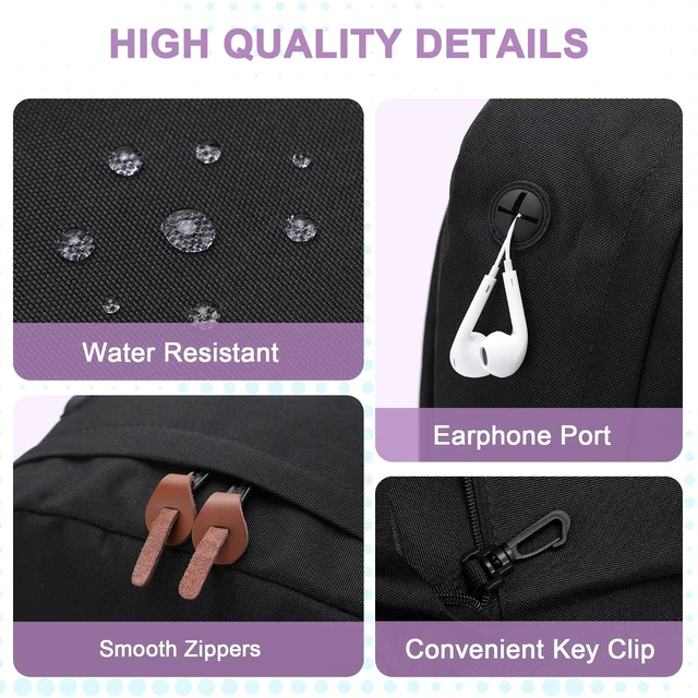 Alt view image 4 of 7 - Backpack for Men Women, Classic Water-resistant Lightweight Travel School Backpack Casual Daypack