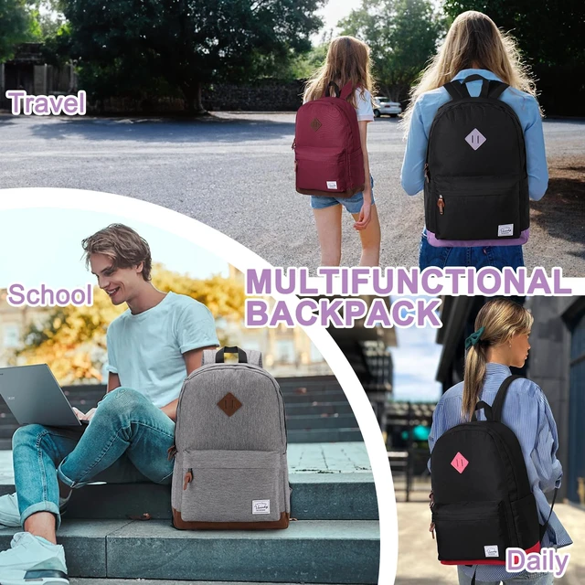 Alt view image 7 of 7 - Backpack for Men Women, Classic Water-resistant Lightweight Travel School Backpack Casual Daypack