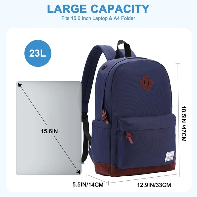 Alt view image 2 of 7 - Backpack for Men Women, Classic Water-resistant Lightweight Travel School Backpack Casual Daypack