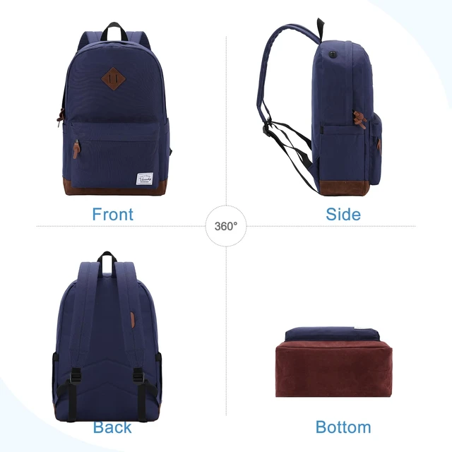 Alt view image 6 of 7 - Backpack for Men Women, Classic Water-resistant Lightweight Travel School Backpack Casual Daypack