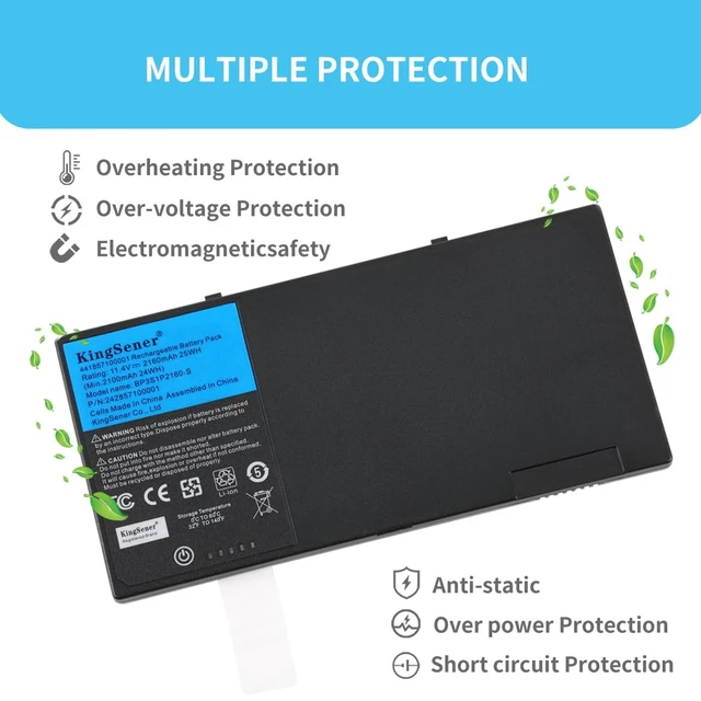 Alt view image 3 of 7 - 24Wh BP3S1P2160-S Tablet Battery for GETAC F110, 11.4V Also Replaces BP3S1P2160 441857100001 3ICP6/51/61 Bateria 2160mAh Premium Grade A Li-Polymer cells