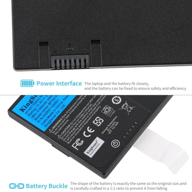 Alt view image 6 of 7 - 24Wh BP3S1P2160-S Tablet Battery for GETAC F110, 11.4V Also Replaces BP3S1P2160 441857100001 3ICP6/51/61 Bateria 2160mAh Premium Grade A Li-Polymer cells