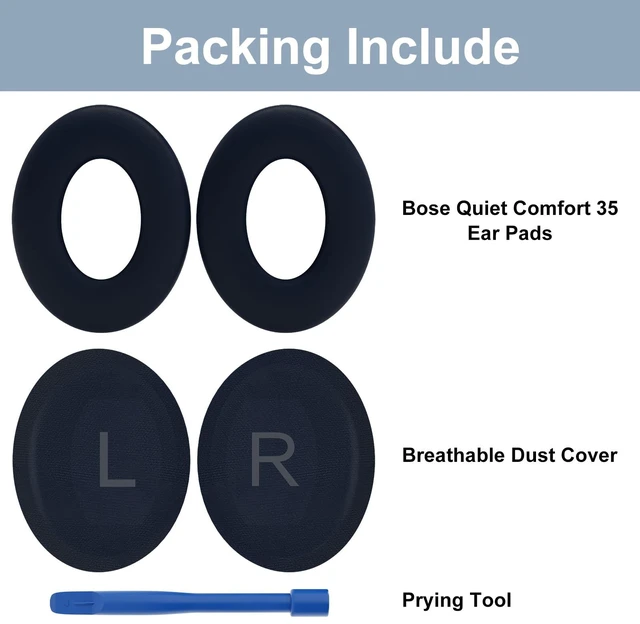 Alt view image 5 of 7 - Replacement Ear Pads for Bose QC45, Pads for Bose QuietComfort 45 /QuietComfort SE/Quiet Comfort Wireless Over-Ear Headphones, Blue