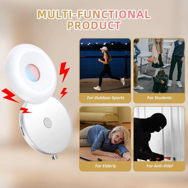 Alt view image 7 of 7 - Smart Infrared Detection for Various Cameras, Intrusion Prevention Guard Multi-Functional Personal Safety Alarm, Loud 110 dB Safety Keychain for Women, Seniors, College Girls