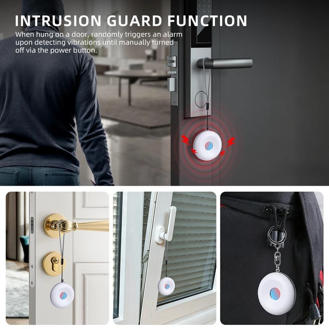 Alt view image 6 of 7 - Smart Infrared Detection for Various Cameras, Intrusion Prevention Guard Multi-Functional Personal Safety Alarm, Loud 110 dB Safety Keychain for Women, Seniors, College Girls
