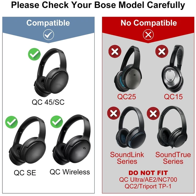 Alt view image 3 of 7 - Replacement Ear Pads for Bose QC45, EarPads for Bose QuietComfort 45 /QuietComfort SE/Quiet Comfort Wireless Over-Ear Headphones, White Smoke