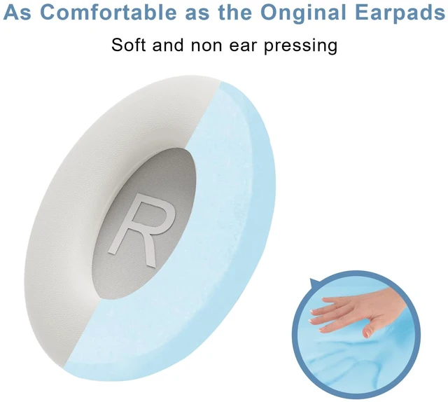 Alt view image 7 of 7 - Replacement Ear Pads for Bose QC45, EarPads for Bose QuietComfort 45 /QuietComfort SE/Quiet Comfort Wireless Over-Ear Headphones, White Smoke