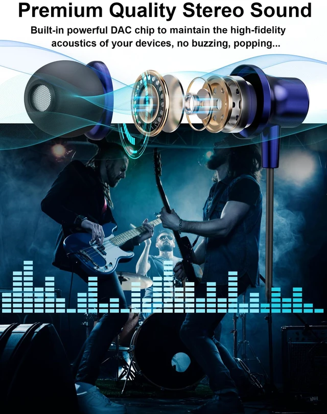 Alt view image 4 of 7 - USB C Headphone with Mic Magnetic Wired Earbuds for Samsung/iPhone USB Type C Earphones with Mic Noise Isolation HiFi Stereo Headset for iPhone Duo 17 18 Pro Max/Galaxy S26 S25 Ultra S24 Plus
