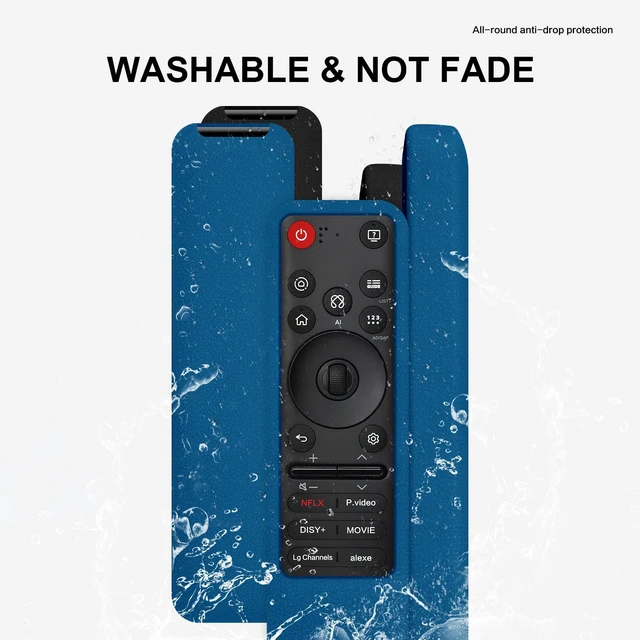 Alt view image 3 of 7 - Silicone Cover for LG MR25GA/MR26GA Remote with Lanyard, Blue Precision-fit silicone case for LG MR25GA/MR26GA. Cutouts ensure full access to all buttons, ports & center controls
