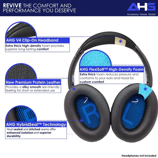 Alt view image 3 of 7 - Replacement AE2 / Soundtrue Ear Pads and Headband pad Cushion kit. Compatible with Bose SoundLink AE/SoundTrue AE/Around-Ear 2 and Around-Ear 2 Wireless Headphones