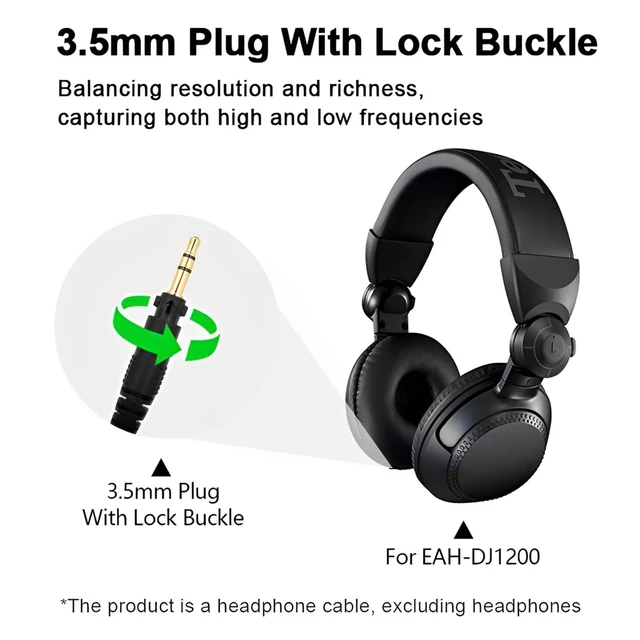 Alt view image 2 of 7 - 5N High-Purity OFC Cable Compatible with Technics EAH-DJ1200 Headphone & 6.35mm Gold-Plated Adapter Plus 3.5mm Plug, HiFi Sound Quality (6.5ft/200cm)