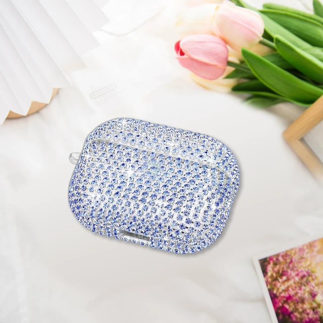 Alt view image 5 of 7 - Bling Case Compatible with AirPods Pro 2nd / 1st Generation, Sparkling Diamond Case for AirPods Pro 2 Case Bling Rhinestones Case for Women, Shockproof Protective Cute Cover with Keychain (Blue)
