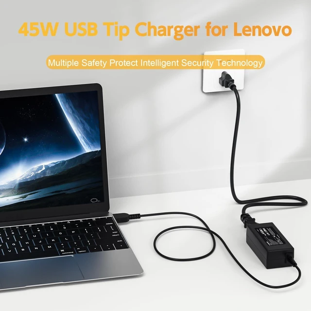 Alt view image 4 of 7 - 45W Laptop Charger Compatible with Lenovo ThinkPad T431S, T440, T450S, T460, T460S, T470S, X240, X250, X260, E431, E440, E450, E540, E550, E560, W540, Z40, Z50 Power Supply Cord