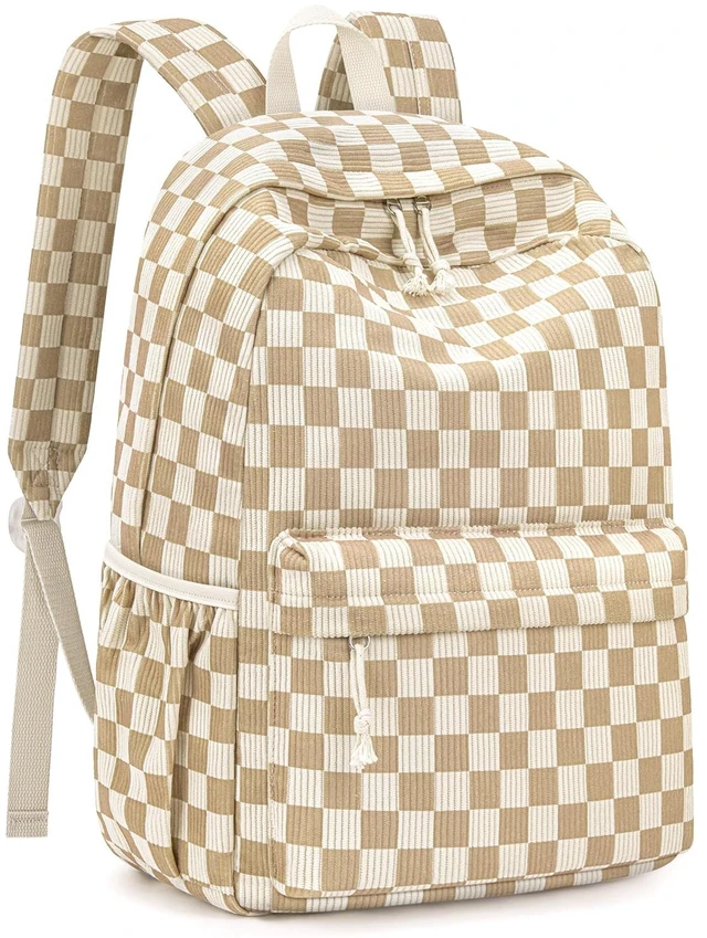 Main image of 20L Laptop Backpack for Women Cute Corduroy Casual Daypack Backpack 17" Large Lightweight Vintage Backpack, Water Resistant Casual Daypack for Adult, Daily Use for Work Travel Hiking