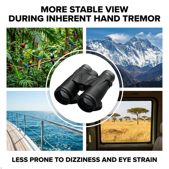 Alt view image 6 of 7 - 7x42 Compact Waterproof Binoculars for Adults Great Low-Light Performance, Stable Image, Less Dizziness Eye Fatigue, Good Close Focus for Nearby Objects, Water Resistance