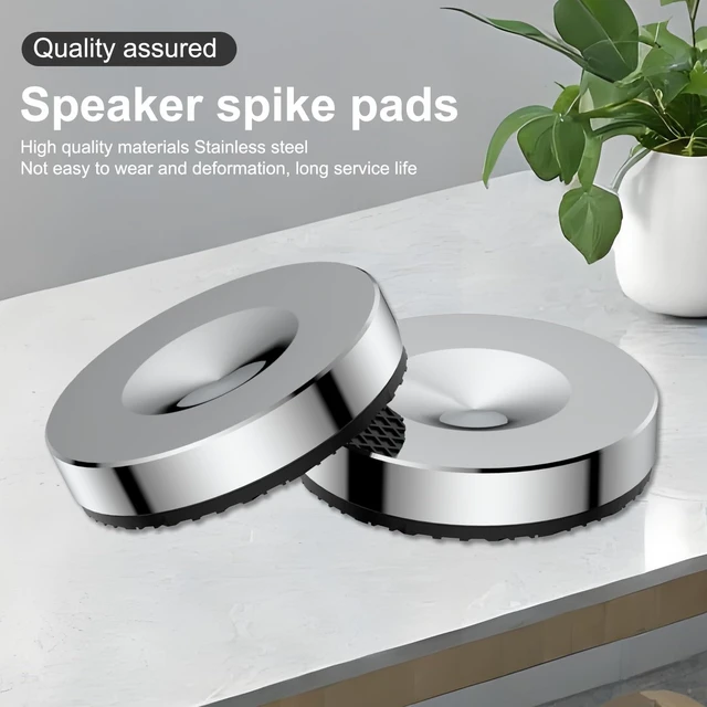 Alt view image 4 of 7 - Stainless Steel Speaker Spike Pads 4Pcs Cone Shock Floor Protector Base Speaker Isolation Stand Feet 25x5mm