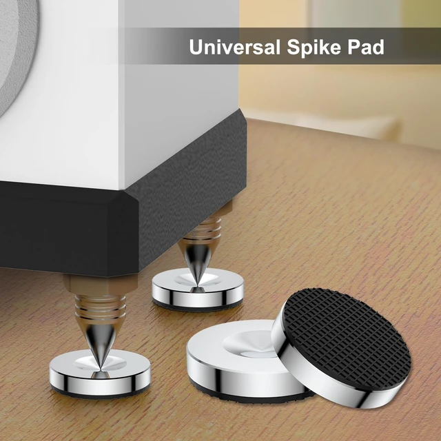 Alt view image 7 of 7 - Stainless Steel Speaker Spike Pads 4Pcs Cone Shock Floor Protector Base Speaker Isolation Stand Feet 25x5mm