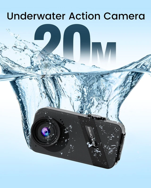 Alt view image 3 of 6 - 4K60FPS Mini Action Camera, HD Thumb Camera with 64G SD Card, POV Portable Body Cam Wearable Video Recorder, IPX8 Waterproof Underwater Camcorder, Helmet Cam for Cycling,Motorcycle, Pet