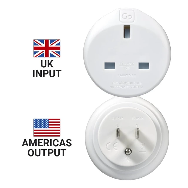 Alt view image 3 of 5 - UK to US Plug Adapter, Travel Adapter Earthed Adapter for Small Electrical Devices, Travel Essentials for UK Travelers to North America