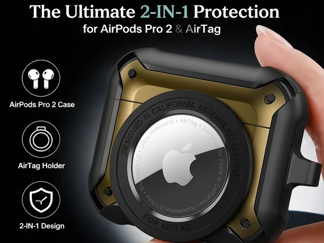 Alt view image 3 of 7 - for AirPods Pro 2 Case Hard Compatible with AirPods Pro 2nd/1st Generation Case with Air-tag Cute 2 in 1 Air-tag and Airpod Pro Cases for Airpod Pro 2/1 for Man Women(Brown)