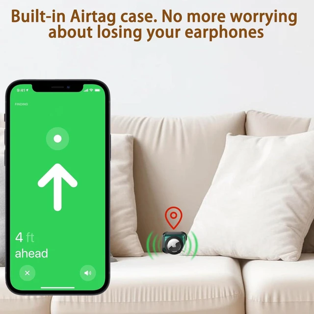 Alt view image 2 of 7 - for AirPods Pro 2 Case Hard Compatible with AirPods Pro 2nd/1st Generation Case with Air-tag Cute 2 in 1 Air-tag and Airpod Pro Cases for Airpod Pro 2/1 for Man Women(Green)