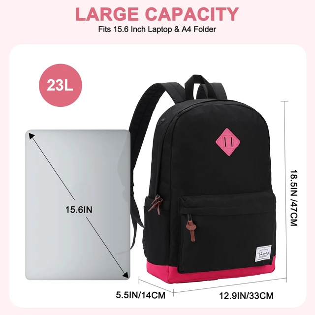 Alt view image 2 of 7 - Backpack for Men Women, Classic Water-resistant Lightweight Travel School Backpack Casual Daypack
