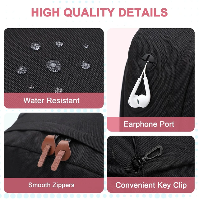 Alt view image 4 of 7 - Backpack for Men Women, Classic Water-resistant Lightweight Travel School Backpack Casual Daypack