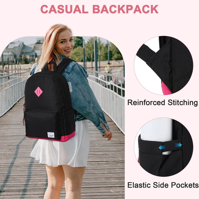 Alt view image 5 of 7 - Backpack for Men Women, Classic Water-resistant Lightweight Travel School Backpack Casual Daypack