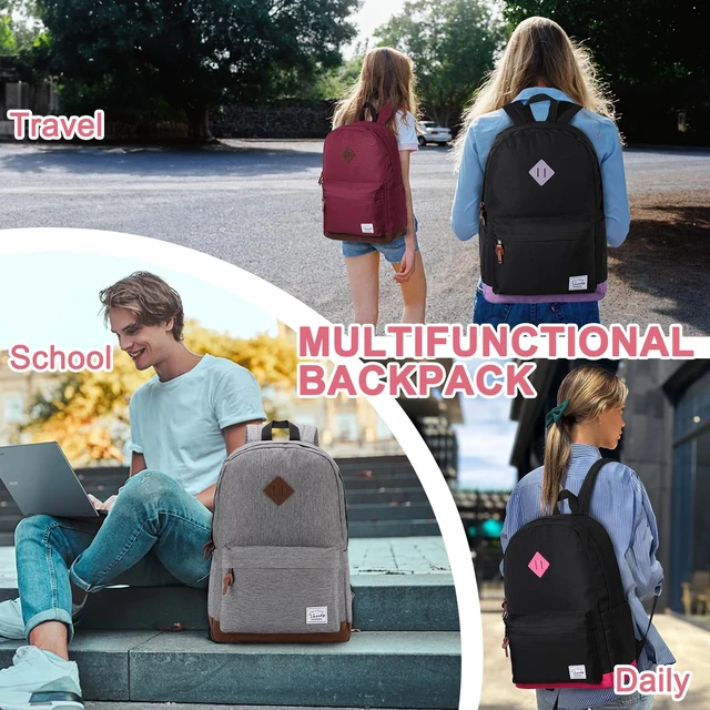 Alt view image 7 of 7 - Backpack for Men Women, Classic Water-resistant Lightweight Travel School Backpack Casual Daypack