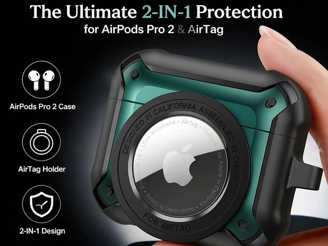 Alt view image 4 of 7 - for AirPods Pro 2 Case Hard Compatible with AirPods Pro 2nd/1st Generation Case with Air-tag Cute 2 in 1 Air-tag and Airpod Pro Cases for Airpod Pro 2/1 for Man Women(Green)
