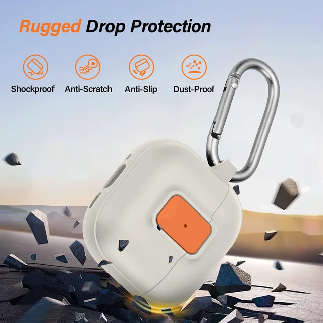 Alt view image 3 of 7 - Case for AirPods 5/4 (2026/2024) with Security Locking, Starlight OR for Apple AirPod 5/AirPod 4 Case with Security Locking, Compatible with MagSafe, Full Rugged Protective Cover
