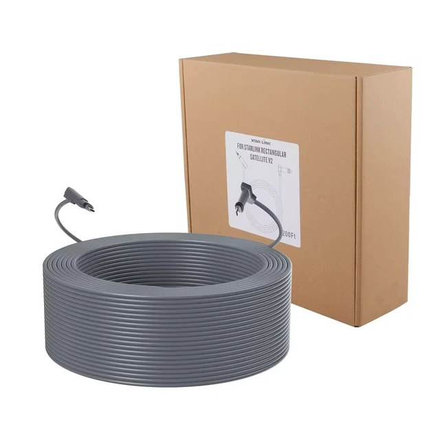 Alt view image 6 of 6 - Starlink Satellite Replacement Cable for Starlink Rectangular Satellite V2, 200FT Starlink Cable Extension Waterproof(200FT/61M)