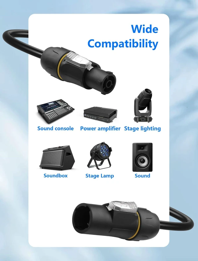 Alt view image 2 of 7 - PowerCON True1 Male to Female Extension Cable, 14AWG Professional Waterproof Locking PowerCon Connector for Outdoor Stage Light Series LED Screen/Stage Light/Speaker - 2M / 6.6FT