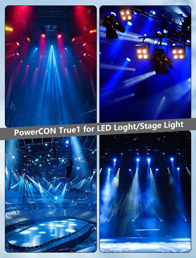 Alt view image 6 of 7 - PowerCON True1 Male to Female Extension Cable, 14AWG Professional Waterproof Locking PowerCon Connector for Outdoor Stage Light Series LED Screen/Stage Light/Speaker - 2M / 6.6FT