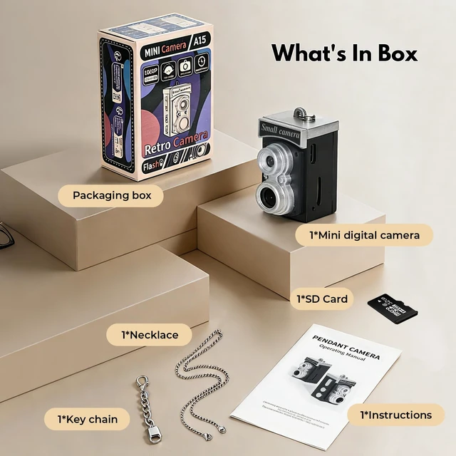 Alt view image 7 of 7 - 1080P HD Keychain Camera with 1.14 Display - Portable Mini Camcorder, Long Battery Life & 64GB Card Included for Travel Vlog, Night Shots, Everyday Recording