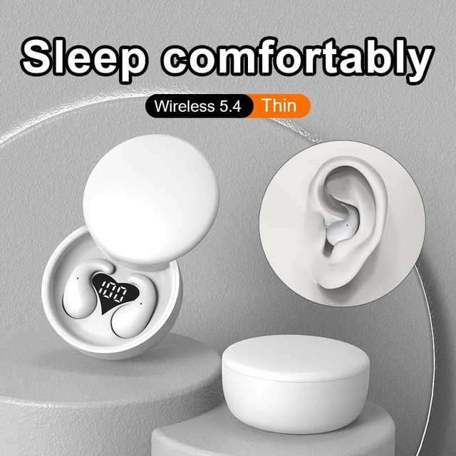 Alt view image 2 of 7 - Mini Invisible Earbuds Bluetooth 5.4,Sleep Earbuds for Side Sleepers, Mini Noise Blocking Sleep Earphones,Sleep Friendly Side Sleeping Earphones, for Work (White)