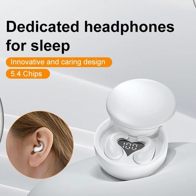 Alt view image 4 of 7 - Mini Invisible Earbuds Bluetooth 5.4,Sleep Earbuds for Side Sleepers, Mini Noise Blocking Sleep Earphones,Sleep Friendly Side Sleeping Earphones, for Work (White)