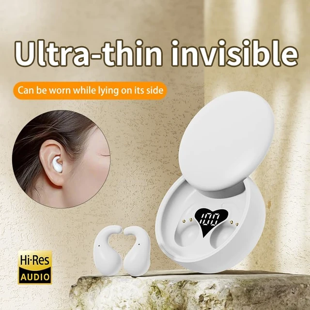 Alt view image 6 of 7 - Mini Invisible Earbuds Bluetooth 5.4,Sleep Earbuds for Side Sleepers, Mini Noise Blocking Sleep Earphones,Sleep Friendly Side Sleeping Earphones, for Work (White)