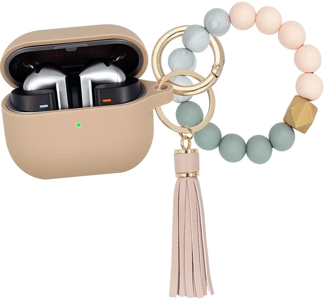 Main image of Compatible with Samsung Galaxy Buds 3 Case/Pro Case, Silicone Protective Cover With Bracelet Keychain (Milk Tea)