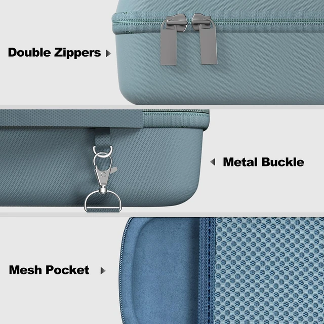 Alt view image 4 of 7 - Hard Case for Bose SoundLink Flex 2nd/1st Gen Speaker - Blue Hard Travel Storage Case with Mesh Pocket, Shoulder Strap and Carabiner for Bose SoundLink Flex 2nd/1st Gen Speaker