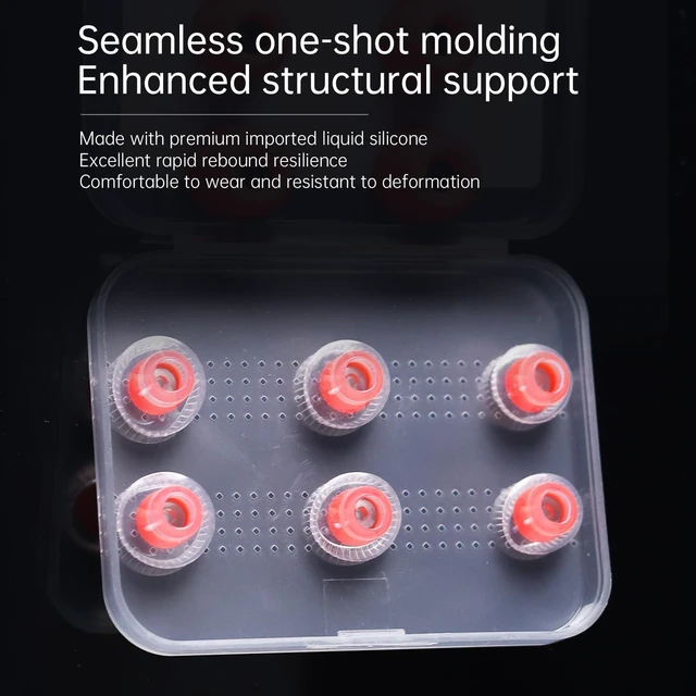 Alt view image 5 of 6 - CS02 Memory Foam Earbud Tips Soft & Bouncy, Premium Replacement Foam Tips (3 Pairs) + Liquid Silicone Ear Tips (3 Pairs), S/M/L Noise-Isolating Eartips for in-Ear Earphones(6 Pairs)