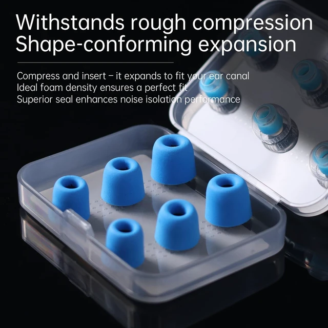 Alt view image 6 of 6 - CS02 Memory Foam Earbud Tips Soft & Bouncy, Premium Replacement Foam Tips (3 Pairs) + Liquid Silicone Ear Tips (3 Pairs), S/M/L Noise-Isolating Eartips for in-Ear Earphones(6 Pairs)