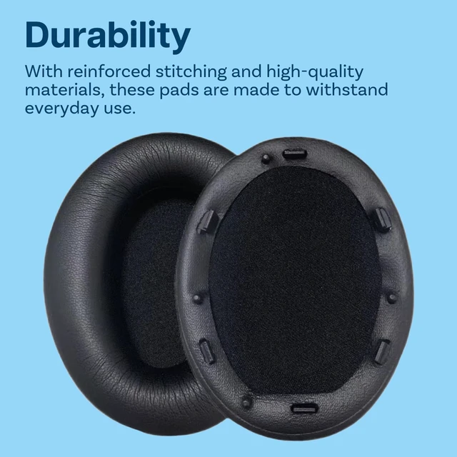 Alt view image 5 of 5 - Ear Pads Replacement for Sony WH-1000XM3 Noise Cancelling Headphone by - Memory Foam and Protein PU Ear Pad Cushions - Noise Isolation Earpads Replacement Black
