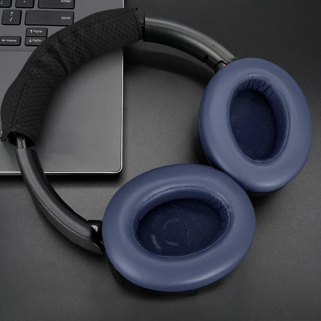 Alt view image 5 of 7 - Ear Pads Replacement for Sony WH-XB910N Headphones, Blue Earpads Ear Cushions for Sony WH-XB910N, Protein Leather, High-Density Memory Foam, Noise Isolation