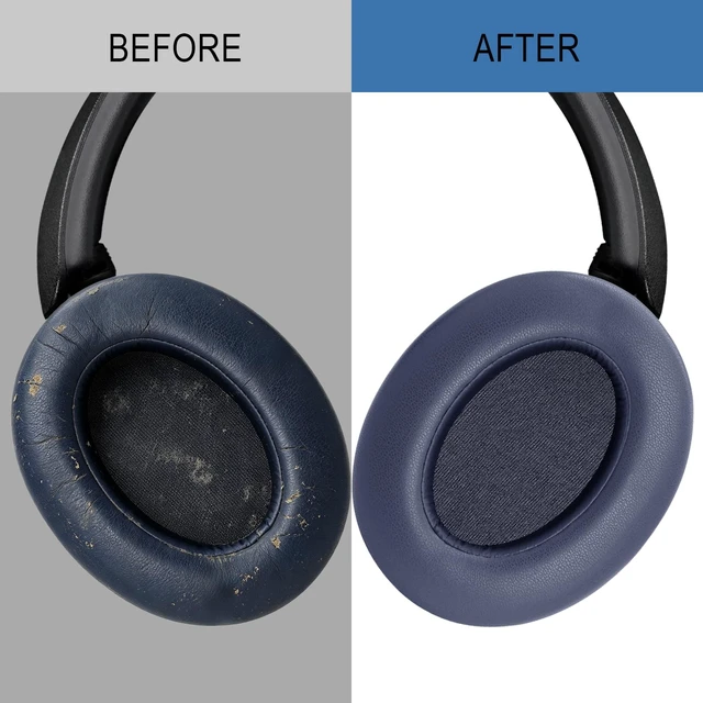 Alt view image 7 of 7 - Ear Pads Replacement for Sony WH-XB910N Headphones, Blue Earpads Ear Cushions for Sony WH-XB910N, Protein Leather, High-Density Memory Foam, Noise Isolation